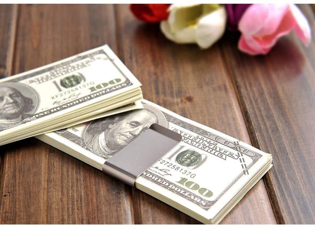 Geldklammer Moneyclip Geldspange Geldclip aus Edelstahl im Euro Design für den Mann mit Stil