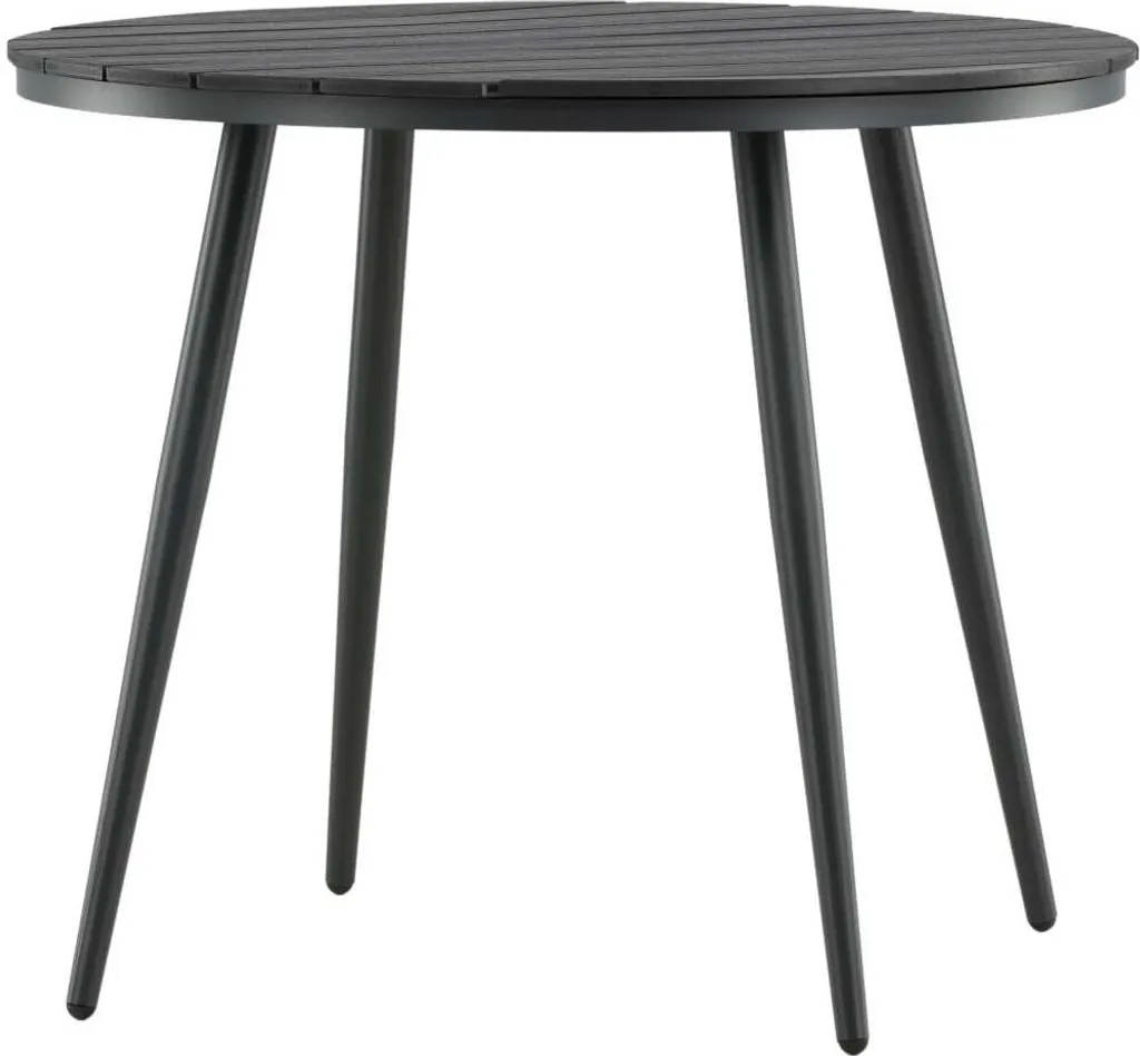 Table de salle à manger d'extérieur noire carrée de 90cm