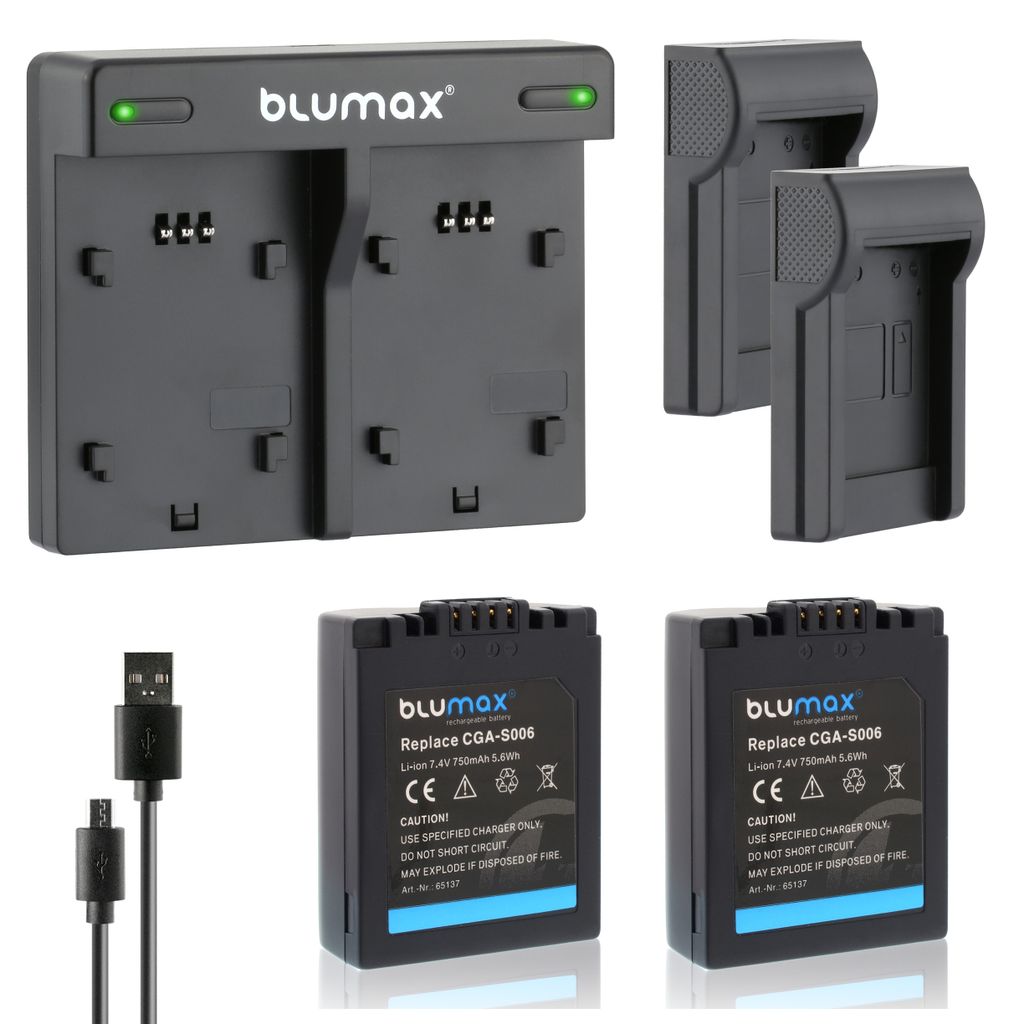 2x Akku-Ersatz Für Panasonic Kameras – 500 MAh, 3,6 V, Li-Ion, Kompatibel Mit CGR-S001 Uvm.
