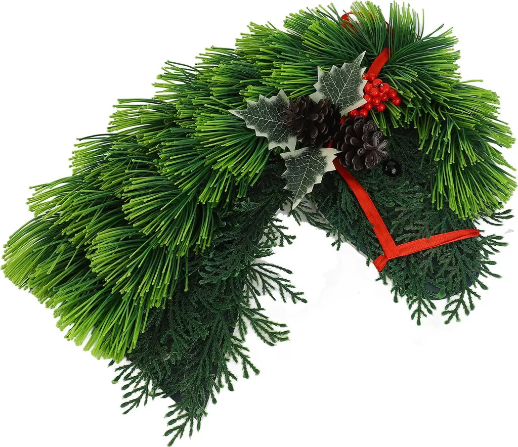 Couronne décorative de Noël avec motif animalier et cônes de pin naturels