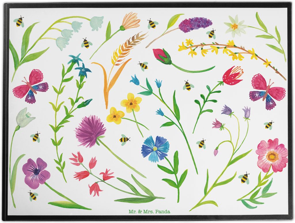 Mr. & Mrs. Panda Schreibunterlage Frühling - Geschenk, Dekoration, Unterlage Schreibtisch, schreibtischunterlagen, Mai, tischauflagen, April, Blum...