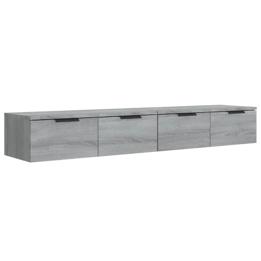 vidaXL Armadietti Parete 2 pz Legno Multistrato Grigio Sonoma 68x30