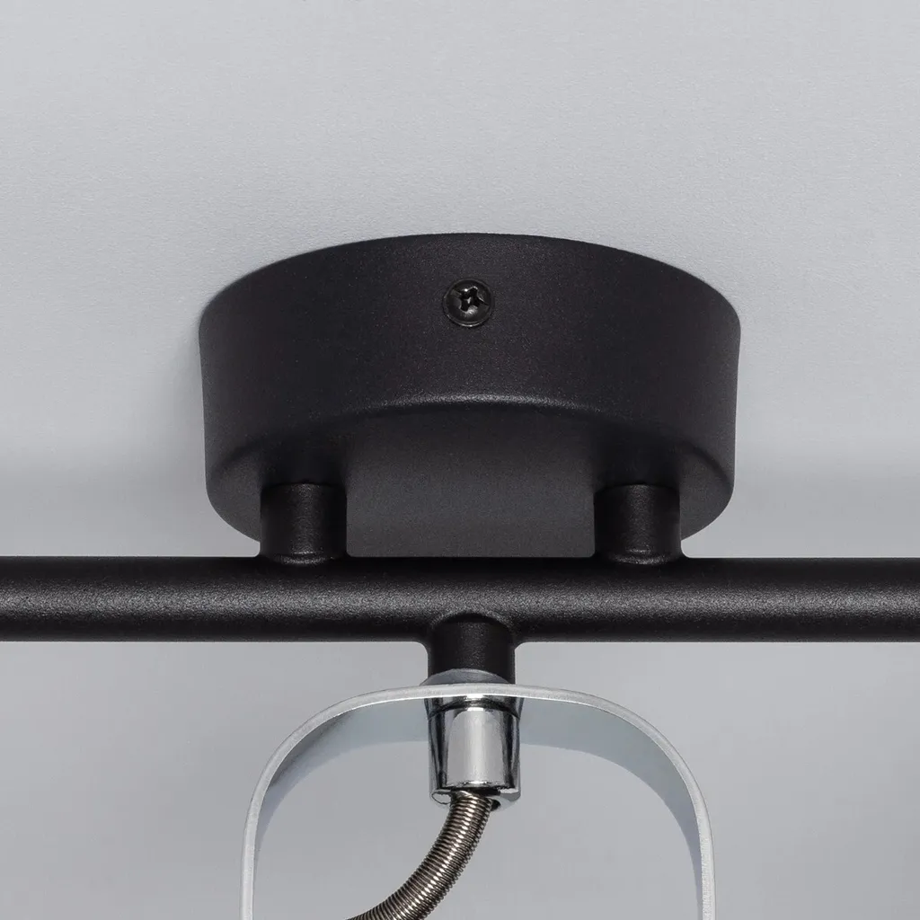 Plafonnier 3 Spots orientables, Noir et Chrome, Solution Eclairage Abruzzo