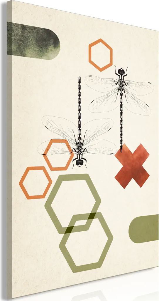 Quadro Verticale 40x60 Astratto Geometria e Libellule - Must-have 2024