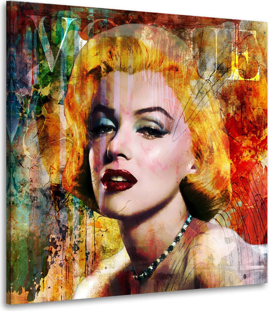 Marilyn Vintage Pop Art Leinwandbild Wandbild Kunstdruck XL Wanddeko: 80x80x2cm
