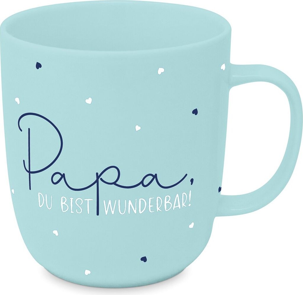 PPD Papa Mug 2.0 D@H, Henkelbecher, Kaffeetasse, Becher, Tasse, New Bone China, Petrol / Türkis, 400 ml, 561102076