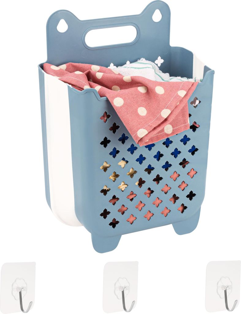 Belle Vous Duschkorb Blau - Selbstklebende Halterung - Kunststoff-Wandregal - Duschablage zum Hängen - Duschregal zum Hängen - Badezimmerregal ohne