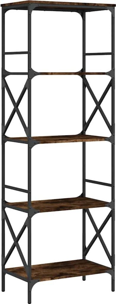 vidaXL Bücherregal 5 Böden Räuchereiche 59x35x171 cm Holzwerkstoff