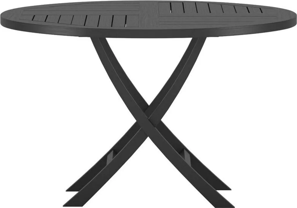 Table de jardin ronde 120cm Kenya noir pour terrasse et balcon
