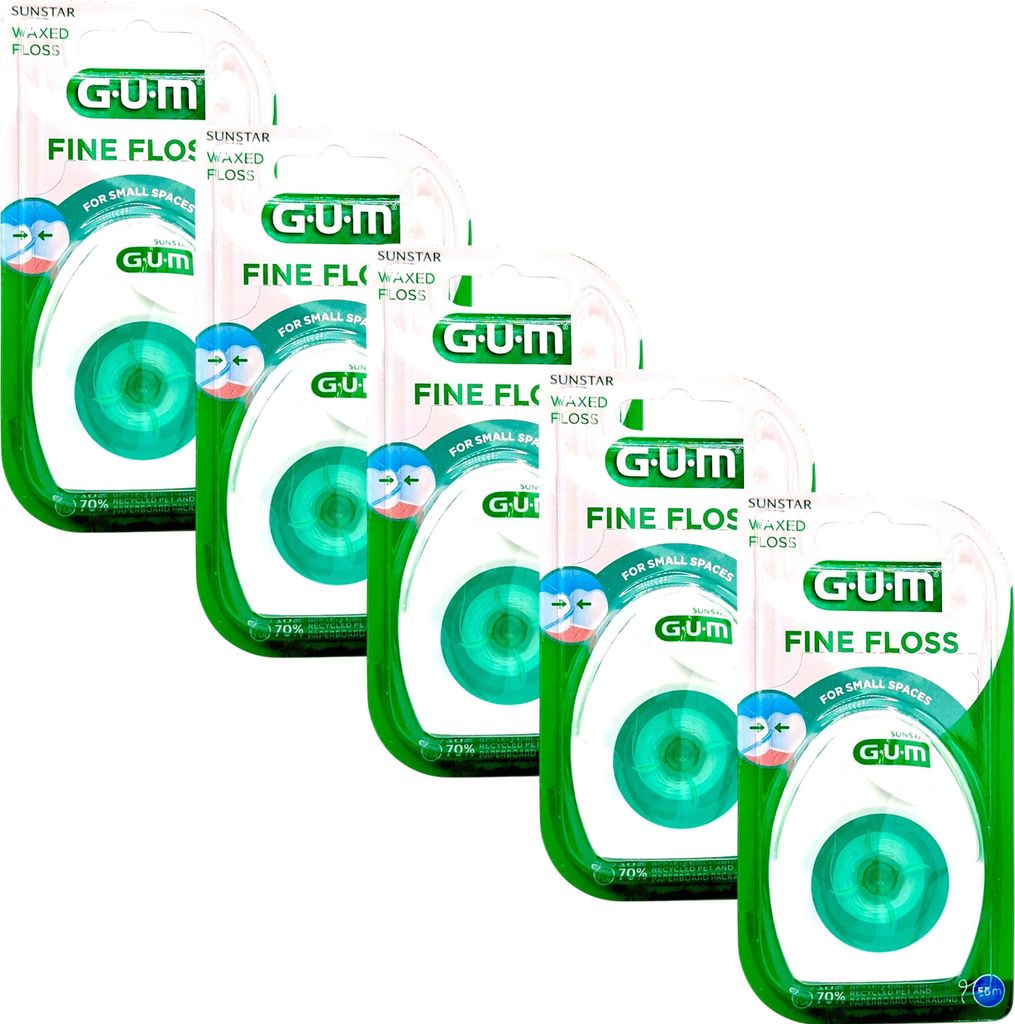 5x GUM Fine Floss Zahnseide 5x 55m