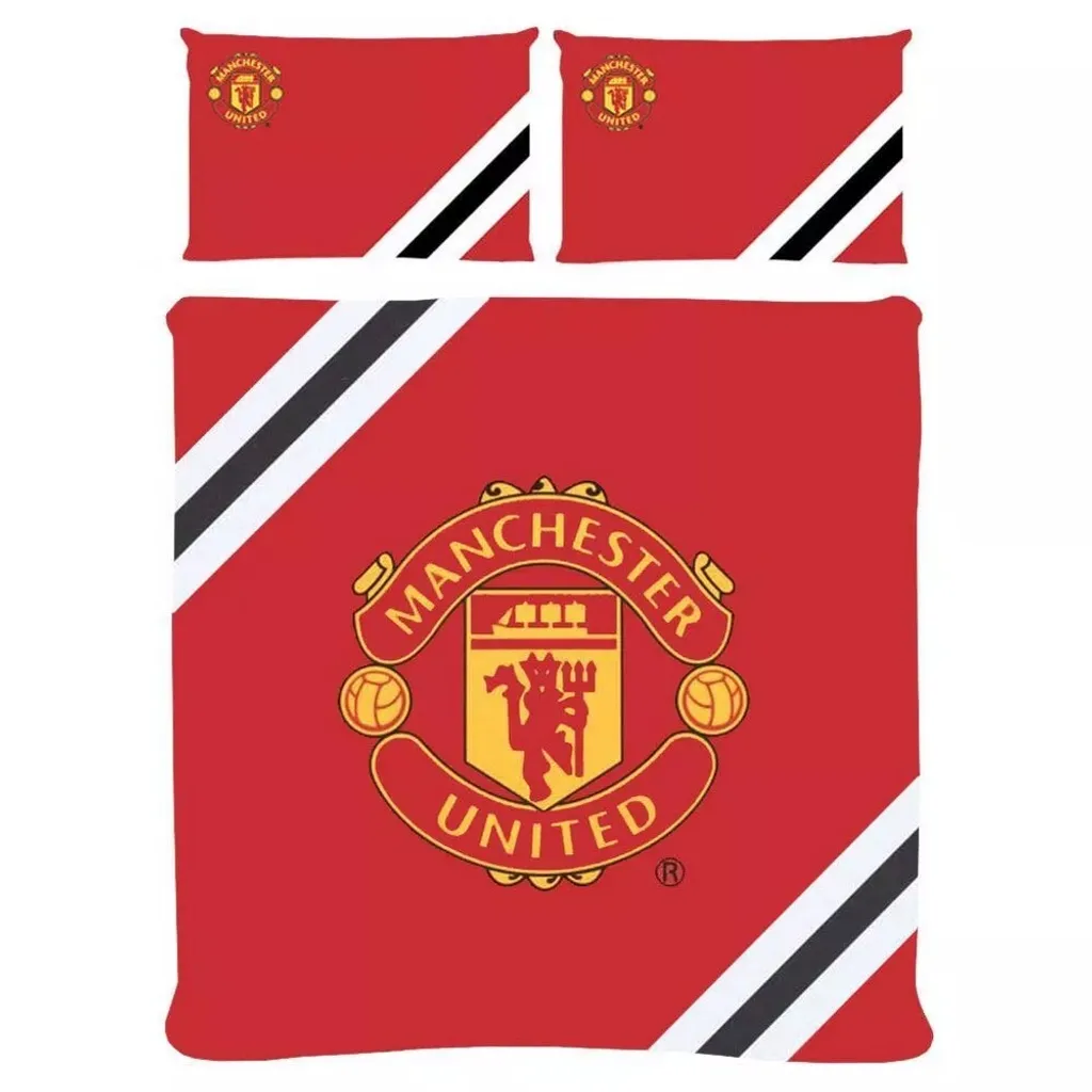 Parure de lit Manchester United FC BS4434 double pour chambre de fan