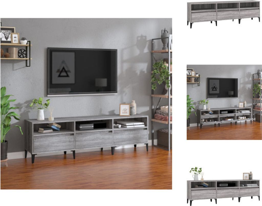 vidaXL TV-Schrank Grau Sonoma 150x30x44,5 cm Holzwerkstoff - TV-Möbel