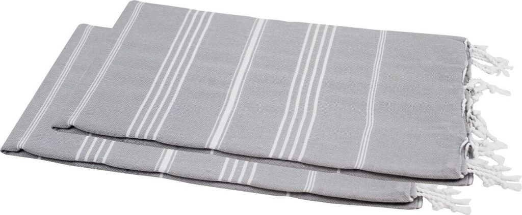 Hamamtuch Set 100x180 cm | 2 Stück | Sultan Style hellgrau Produktbild 