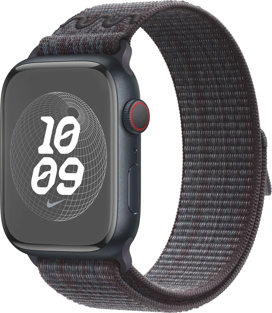 Cinturino Nike Sport Loop Apple Watch 45mm MUJX3ZM/A Nero Blu Sportivo