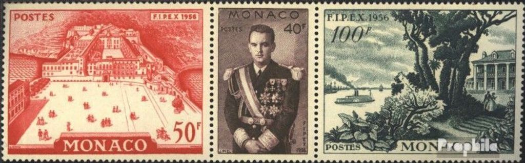 Briefmarken Monaco 1956 Mi 533-535 Dreierstreifen postfrisch FIPEX