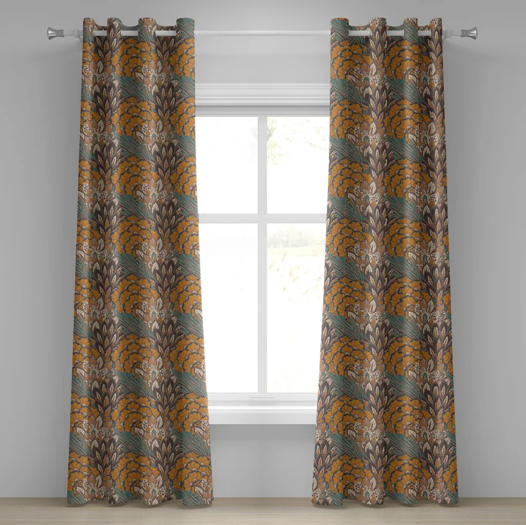 Tenda Floreale ABAKUHAUS Blu Petrolio - Stile Pavone 280x260cm