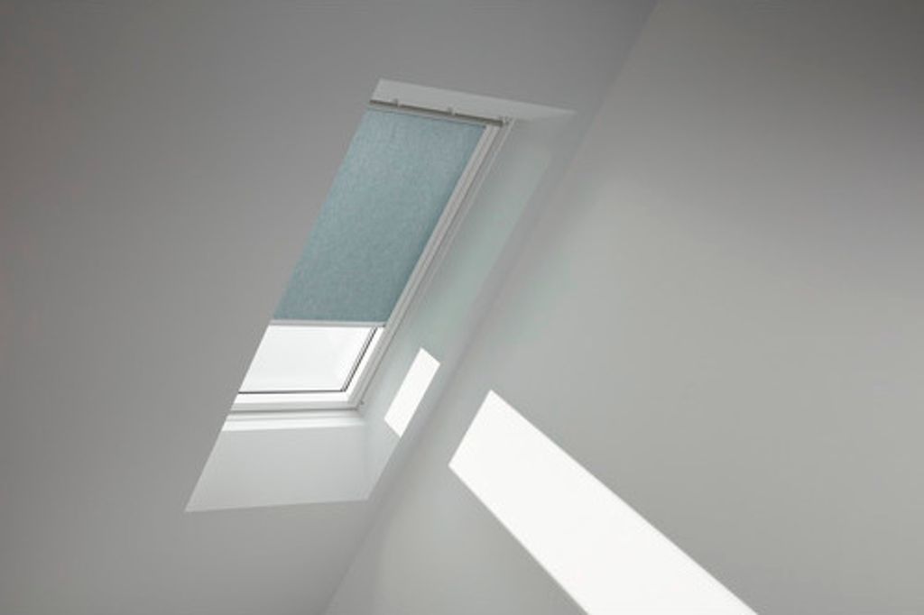 VELUX Sichtschutzrollo blaugrau uni manuell Rahmen weiß RFL CK02 4170SWL