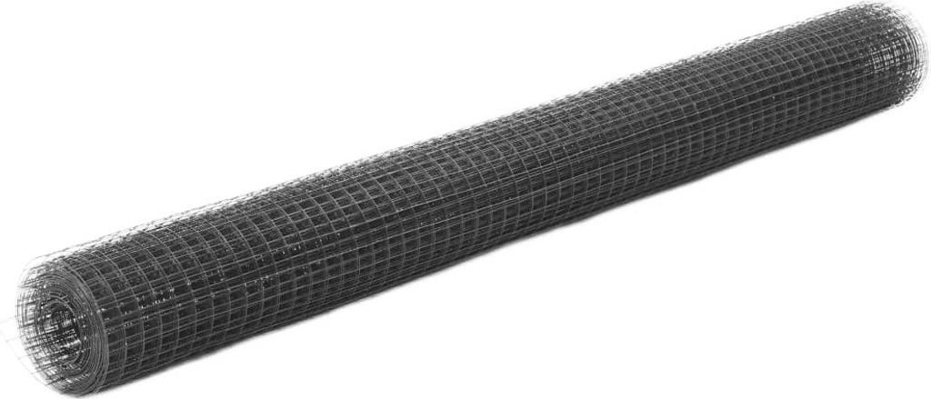 Drahtzaun Stahl mit PVC-Beschichtung 25x1,5 m Grau