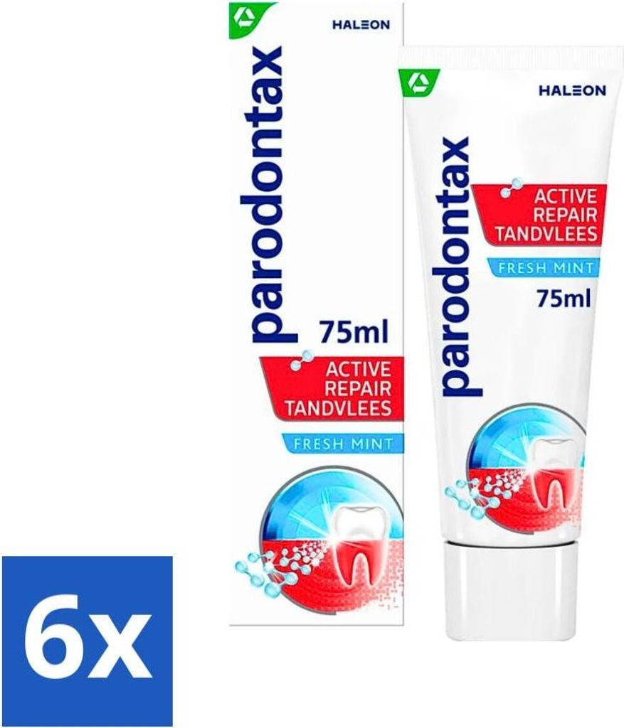 Parodontax - Zahnpasta - Active Repair Gums - Frische Minze - 75 ml - Vorteilspack - 6 Stücke