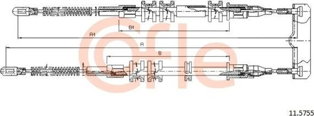 Câble de frein à main haute résistance COFLE 11.5755 compatible OE 522000