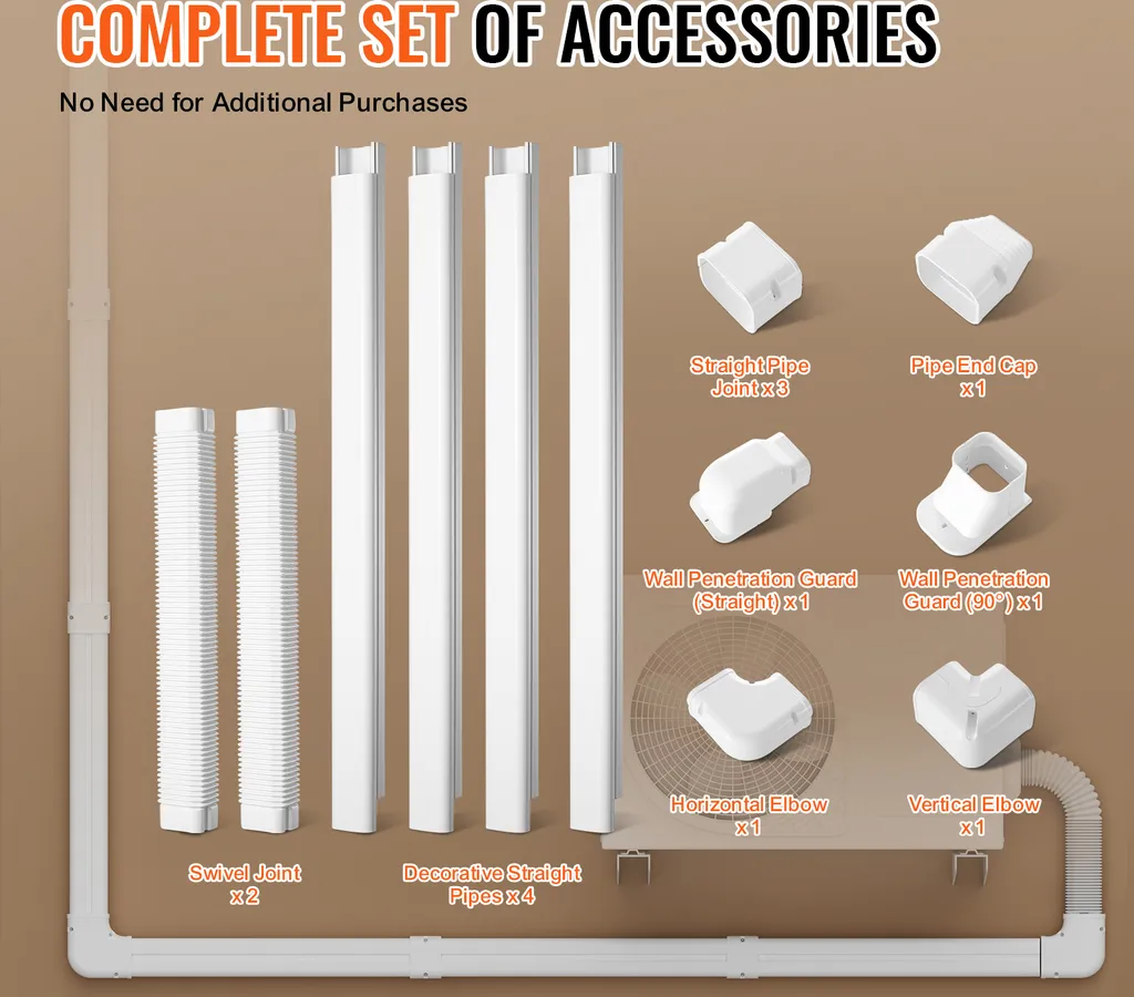 Kit Canalina Condizionatore SucceBuy 76,2mm x 5350mm - PVC Anti-UV - 4