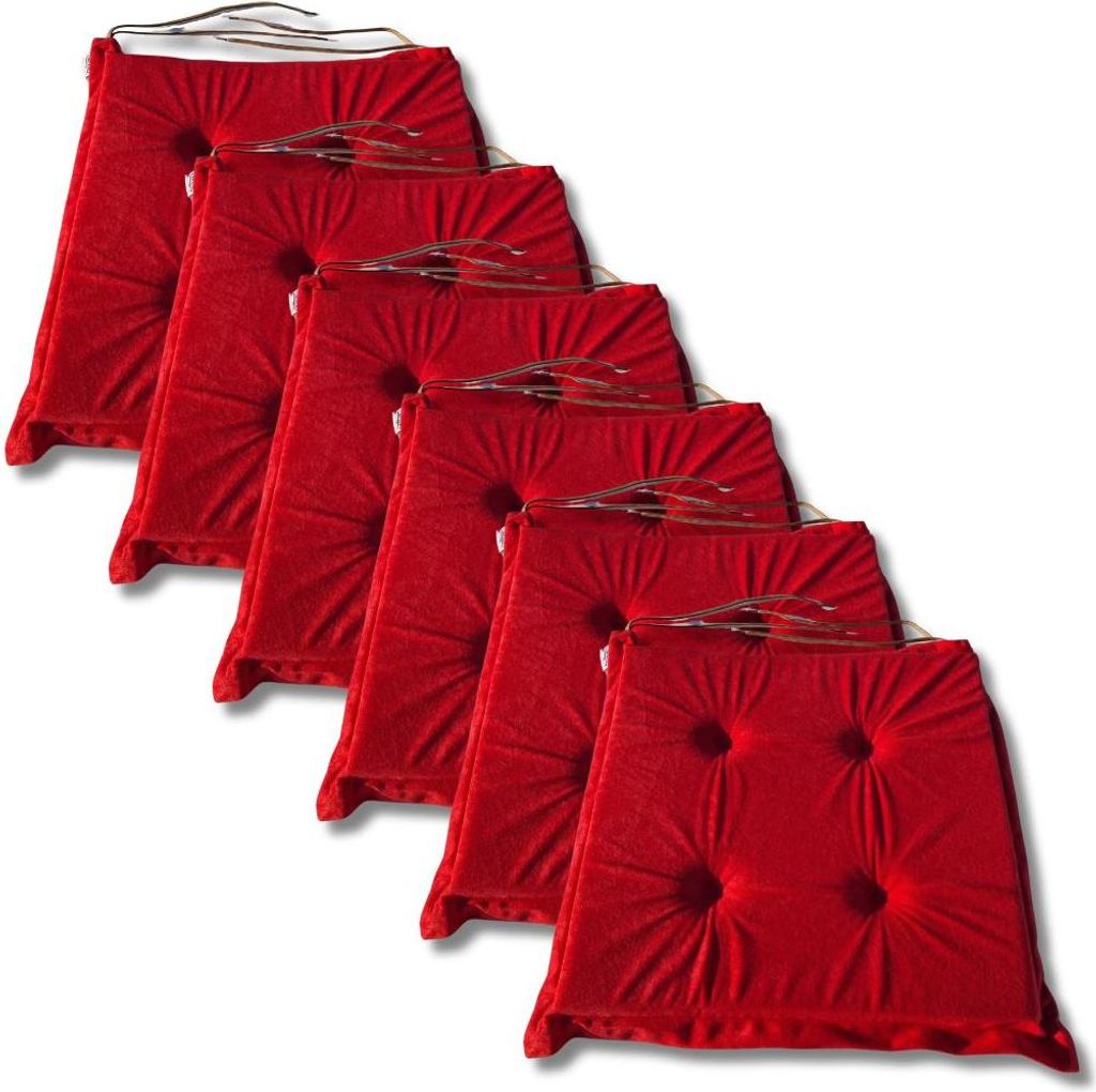 Set 6 cuscini per sedie 40x40x3 cm sedute decorative per Immagine del prodotto 