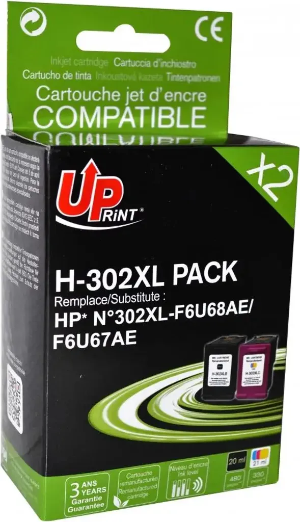 Pack Cartouches HP 302XL pour Imprimantes DeskJet Envy OfficeJet UPrint