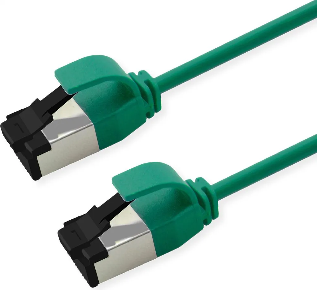 Cavo patch ROLINE S/FTP (PiMF) Cat.8 (Classe I), Slim, LSOH, PoE, verde, 1 m