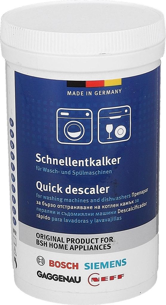 BSH Schnellentkalker 2in1 Waschmaschinen Entkalker & Spülmaschinenentkalker - ideal bei hartem Wasser, 250g