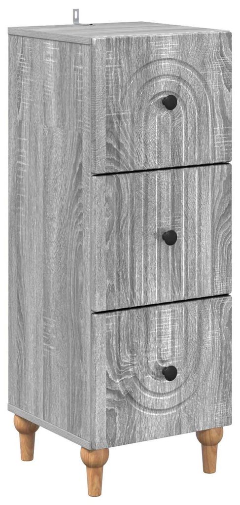 Schubladenschrank Graues Sonoma 33 x 34,5 x 90 cm Holzwerkstoff