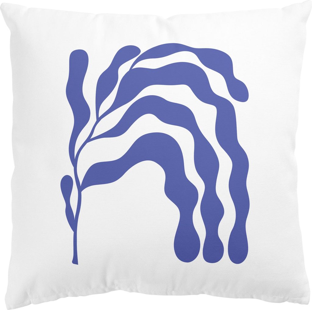 Dekokissen mit Motiv draußen / Outdoor Zierkissen waschbar Design blau Abstrakt Sofakissen mit Füllung