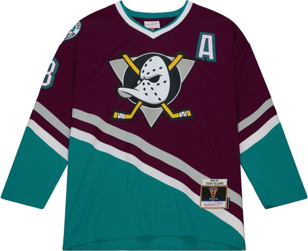M&N Blue Line Teemu Selanne Anaheim Ducks 1996 Jersey - XXL