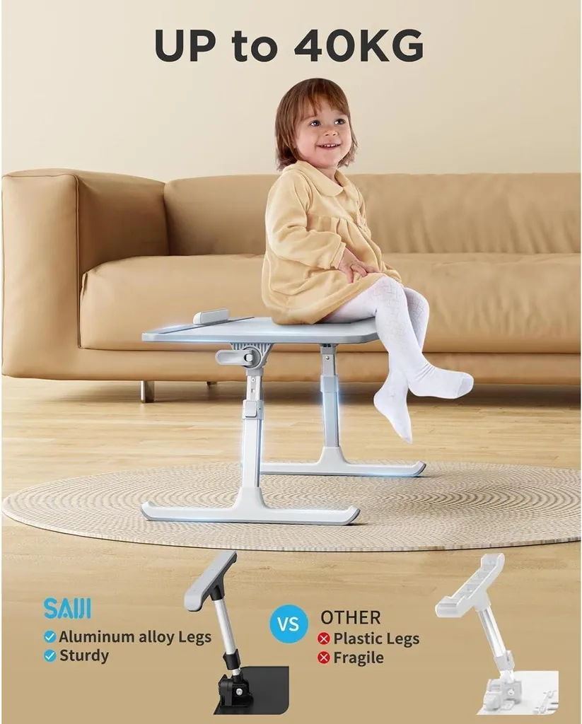 Support PC Portable pour Lit : Fini le Mal de Dos - Table Réglable 60cm - 2