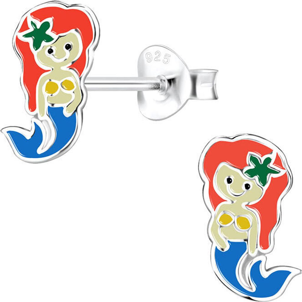 Meerjungfrau Ohrstecker: Kinder Ohrringe Silber 925
