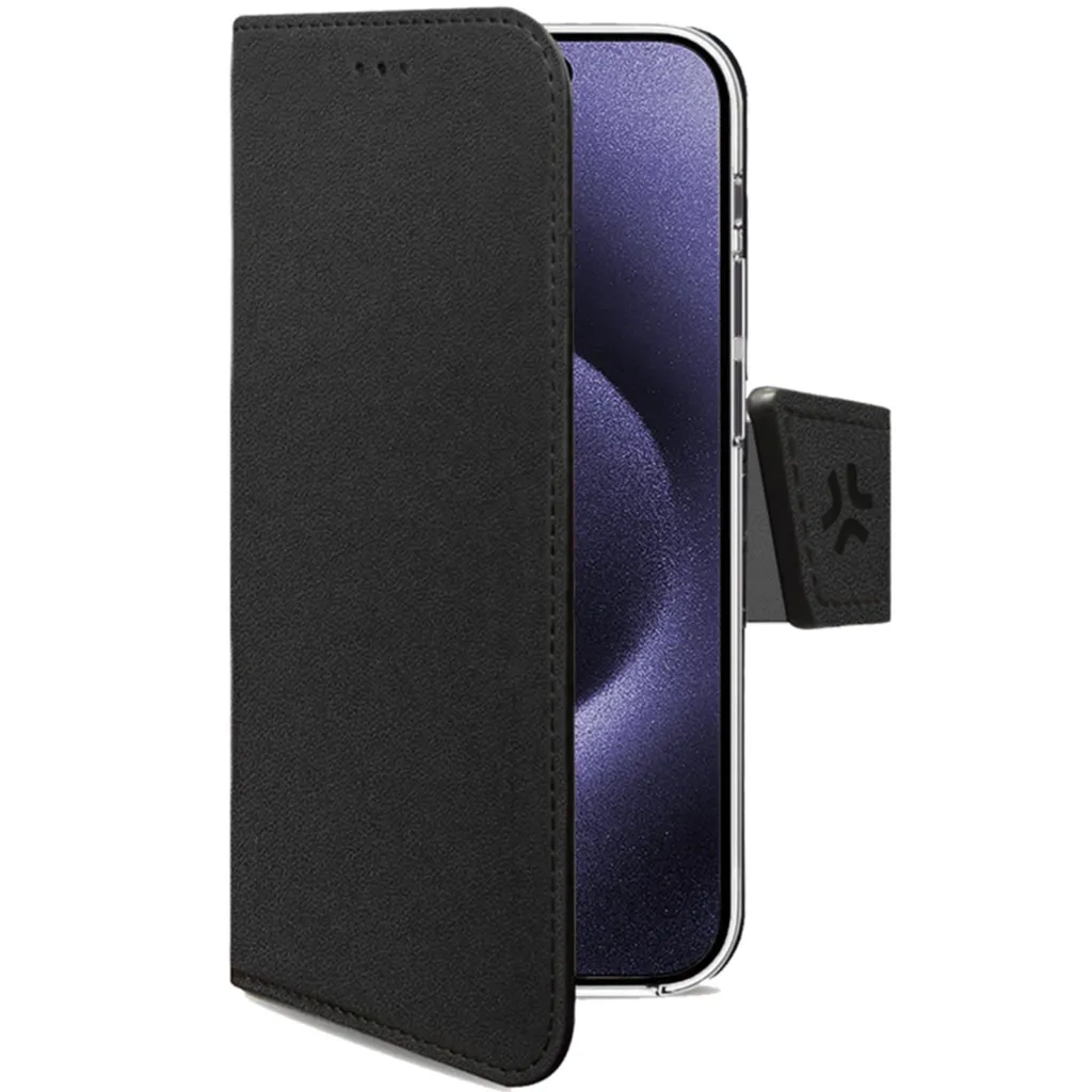 Celly WALLY1081 Custodia a Borsellino Nero 6.9" | Protezione in Ecopelle