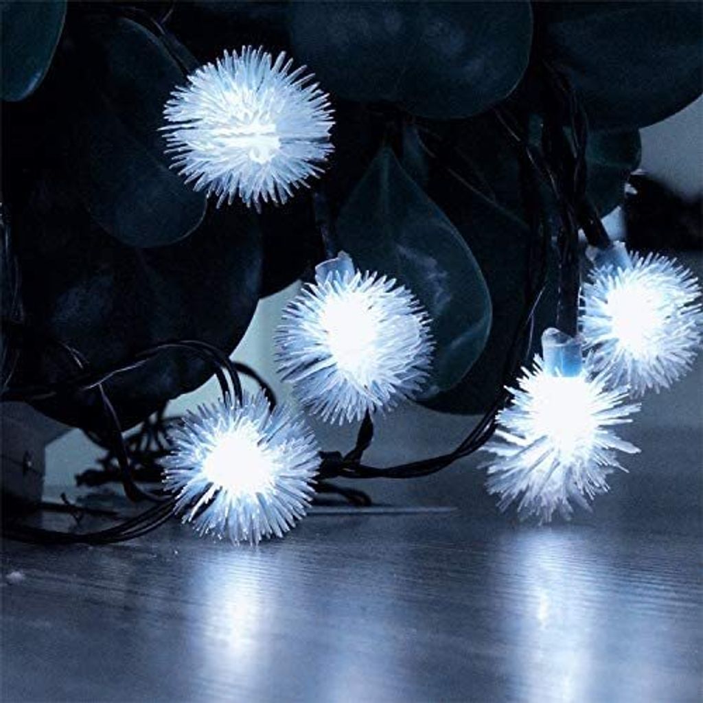 Außen Solarleuchten 16ft 20 LED Löwenzahn Ball String Lichterkette Löwenzahn Ball Solar Power Wasserdichte Lichter