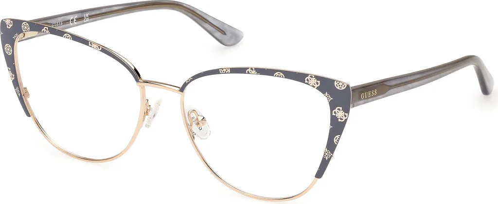 Monture de lunettes Guess pour femme en métal gris mat GU50121