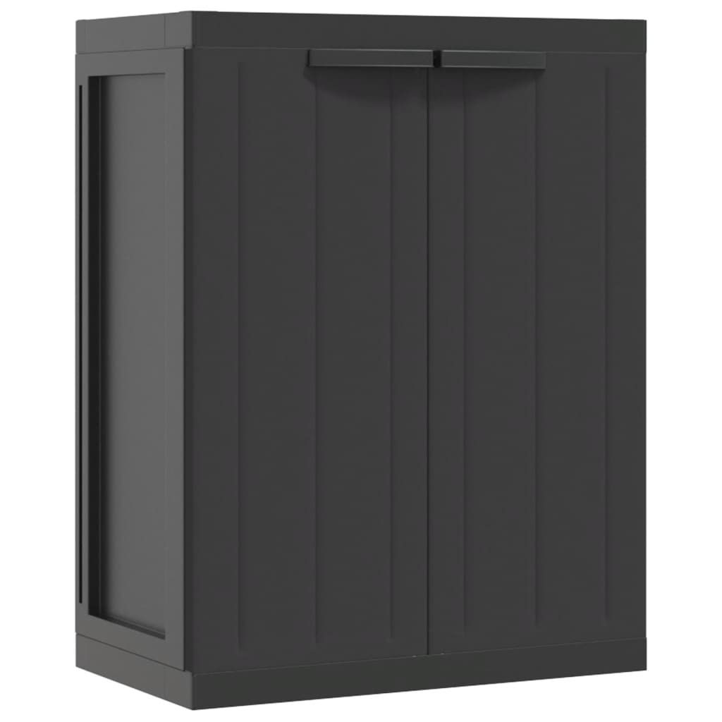 vidaXL Gartenschrank Schwarz 65x37x85 cm PP Produktbild 