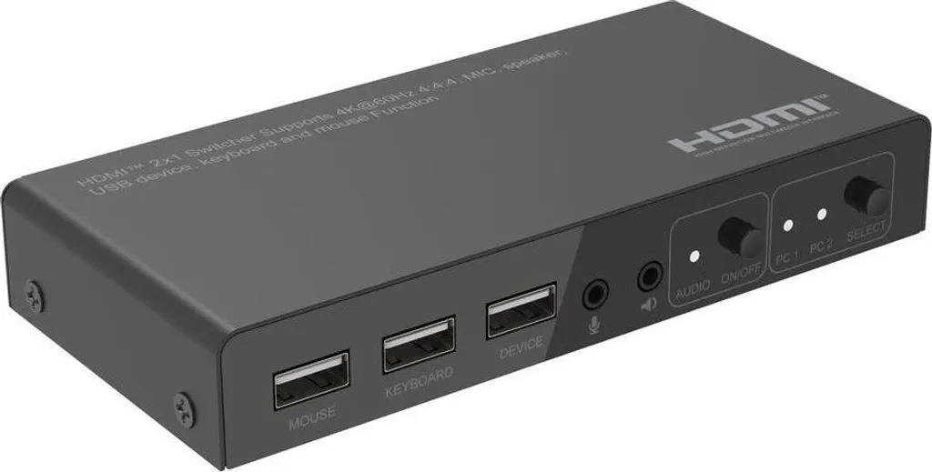 Boîtier de commutation KVM HDMI Ultra HD 4K avec hub USB intégré noir