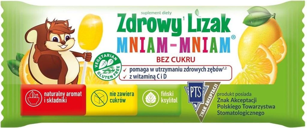 Lutscher mit Zitronengeschmack, mit Vitamin D und C, glutenfrei, 6 g – Mniam Mniam Starpharma