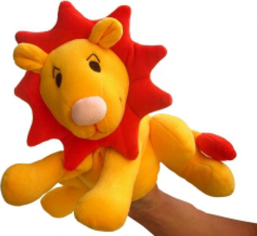 Handpuppe Löwe 25 cm, weich gefüllt, sitzt von selbst, anschmiegsames Kuscheltier