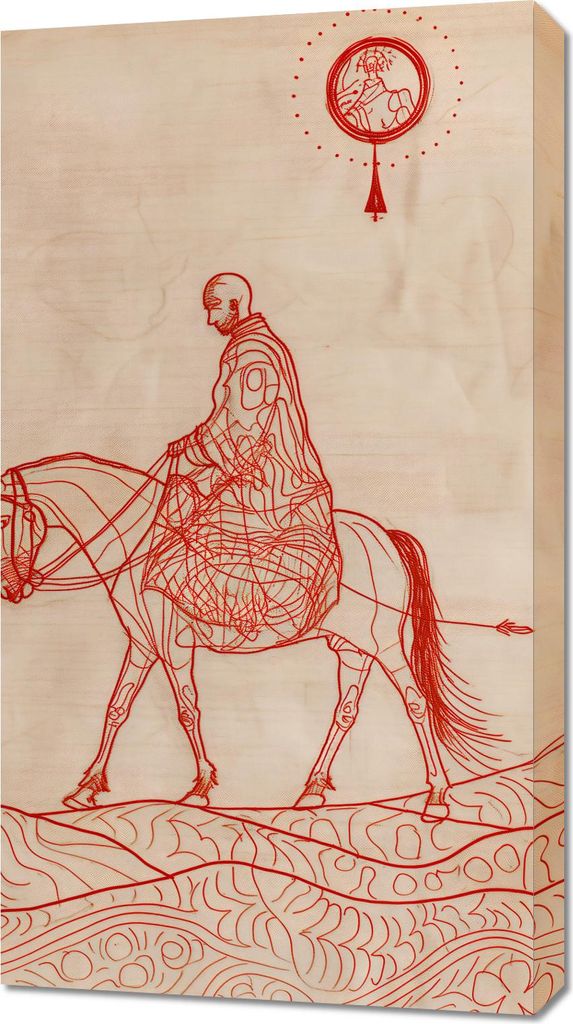 Bild 50x90cm Reiter und Pferdeskizzen