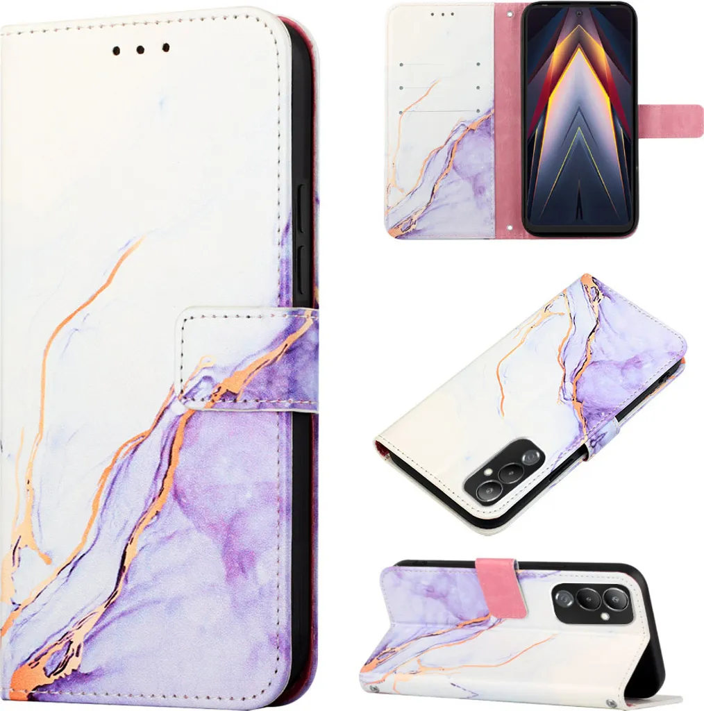 Custodia Business Tecno Pova 4 Marmo - Pelle Wallet con Supporto