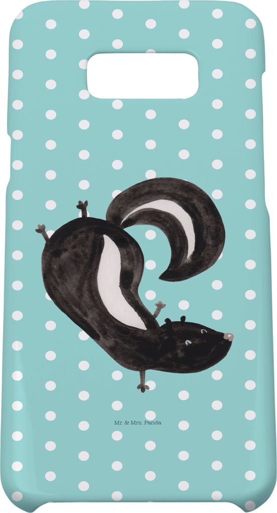 Mr. & Mrs. Panda Samsung Galaxy S8 plus Handyhülle Stinktier Handstand - Türkis Pastell - Geschenk, Wildtier, Spielplatz, Hülle, Stinker, Cover,...