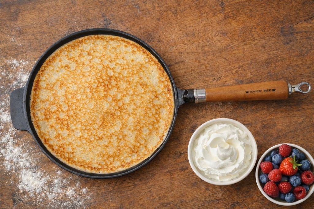 RONNEBY BRUK Crépes-Pfanne Maestro Gusseisen mit braunem Produktbild 