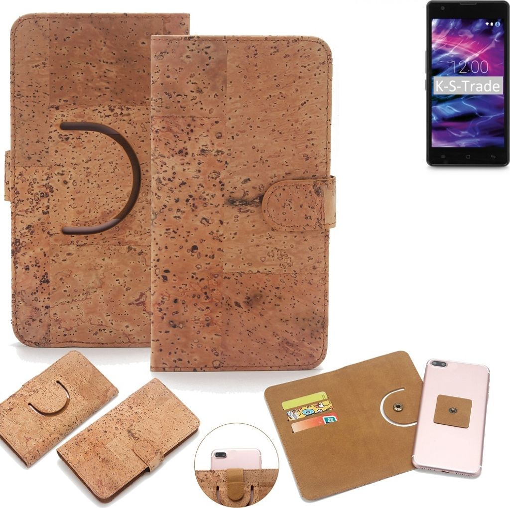 K-S-Trade Handy Hülle Schutz Hülle kompatibel mit Medion Life E5020 Handyhülle Schutzhülle Korkhülle Kork-Hülle 1x