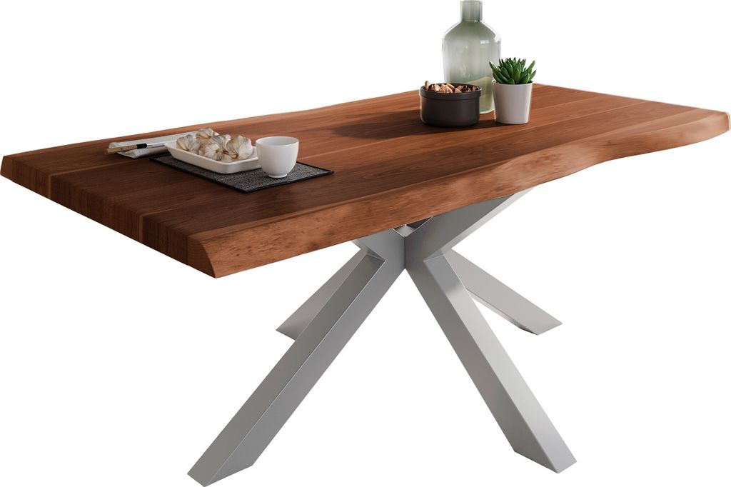 Esstisch Baumkante massiv Akazie Nussbaum 180 x 90 Produktbild 