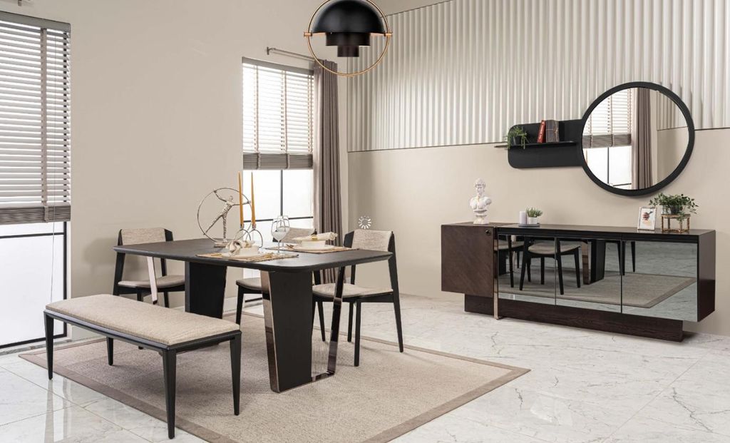 Esszimmer Essgruppe Esszimmermöbel Essecke Set 8tlg Holz Braun Tisch