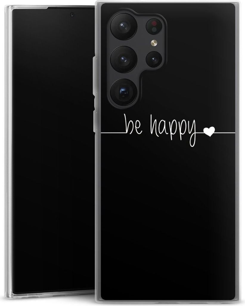 DeinDesign Slim Hülle für Samsung Galaxy S23 Ultra Silikon Case Ultra Dünn Handyhülle Glück Sprüche Statement