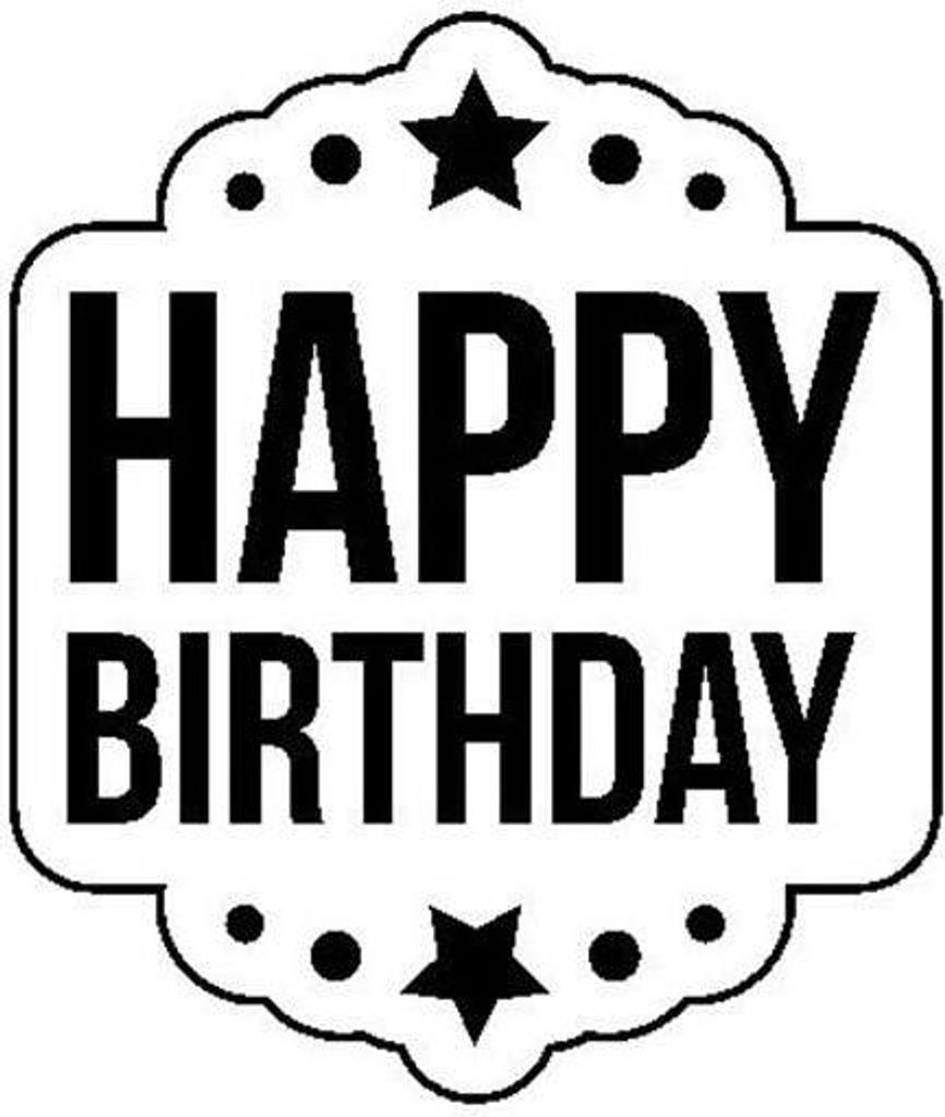 Holz-Stempel transparent - Happy Birthday